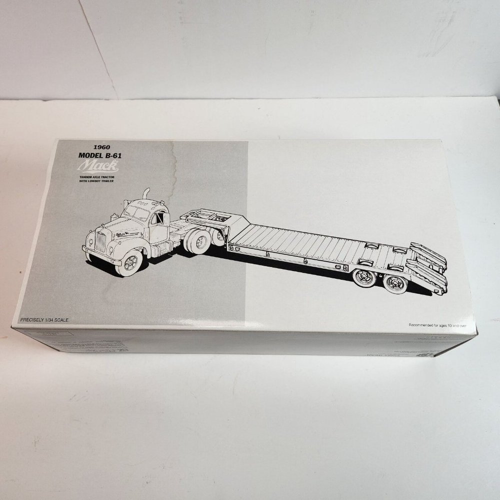 NIB First Gear Horsfield 1960 Mack B-61 Tractor & Trailer Lowboy 1/34 19-2170 - Picture 4 of 7